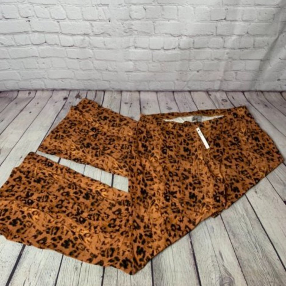 ASOS Design Petite Flare Pants in Leopard Print